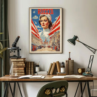 Russian Heritage Art: Vibrant Patriotic Woman Poster PosterGoat