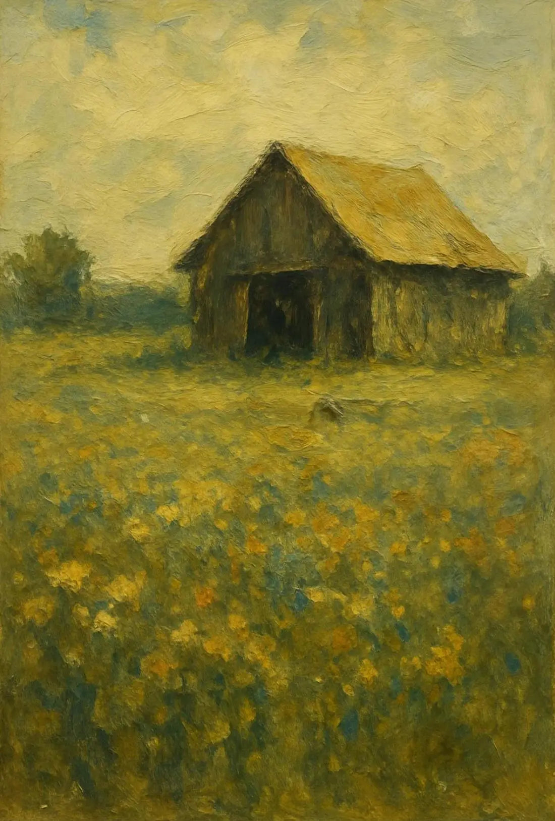 Rustic Barn Impressionism Design Artistic Poster PosterGoat