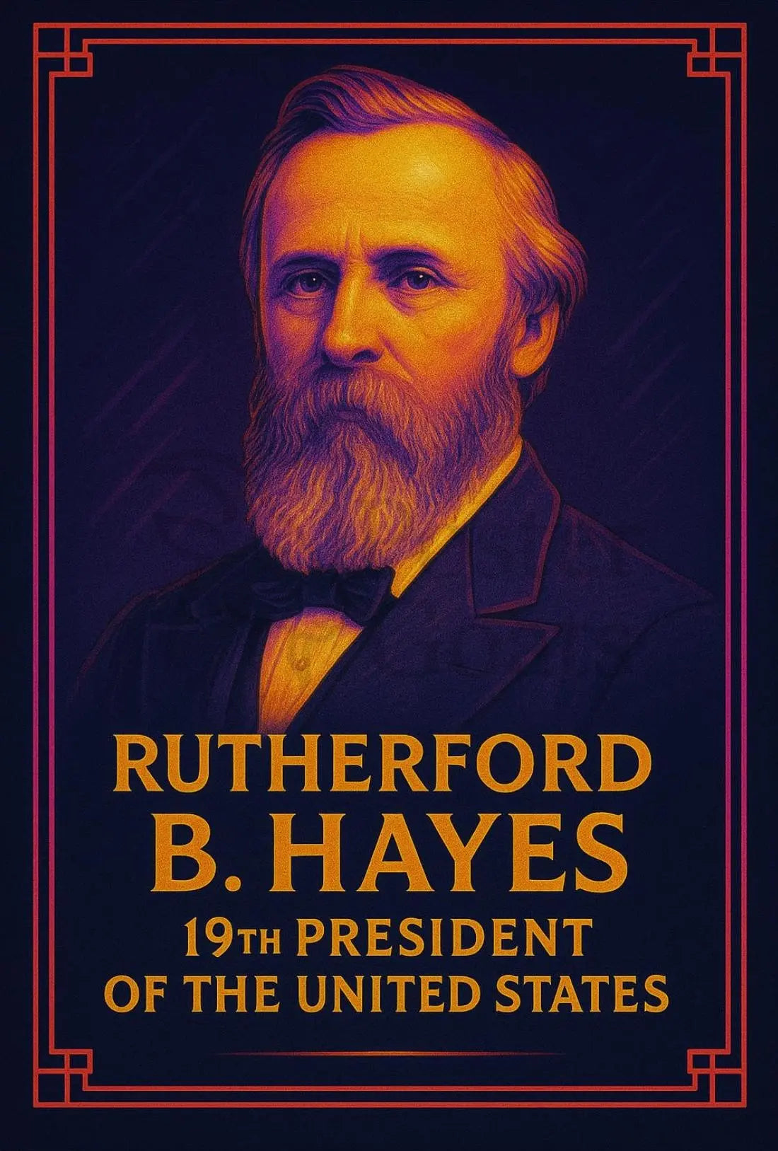 Rutherford B. Hayes Vintage Presidential Portrait Historical Poster PosterGoat