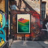 Rwanda's Serene Landscapes Modern Travel Poster PosterGoat