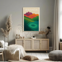 Rwanda's Serene Landscapes Modern Travel Poster PosterGoat