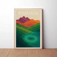 Rwanda's Serene Landscapes Modern Travel Poster PosterGoat