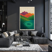 Rwanda's Serene Landscapes Modern Travel Poster PosterGoat