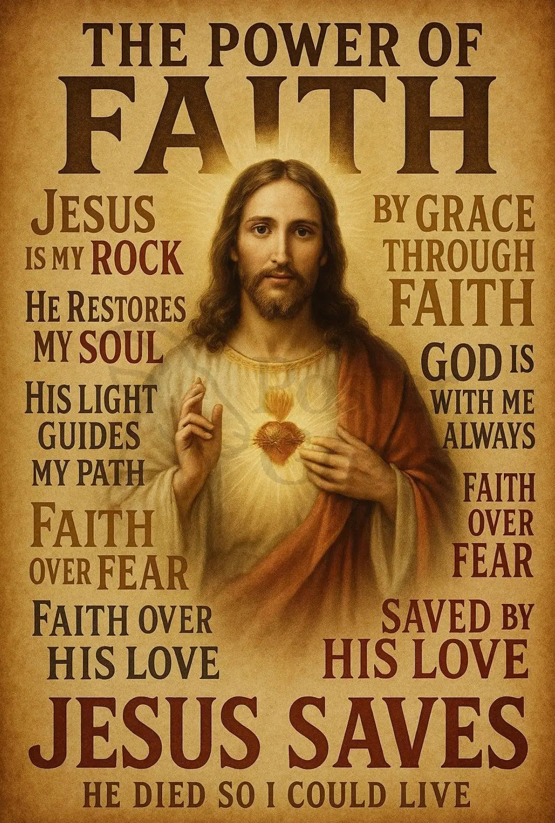 Sacred Heart of Jesus Cultural Heritage Poster PosterGoat