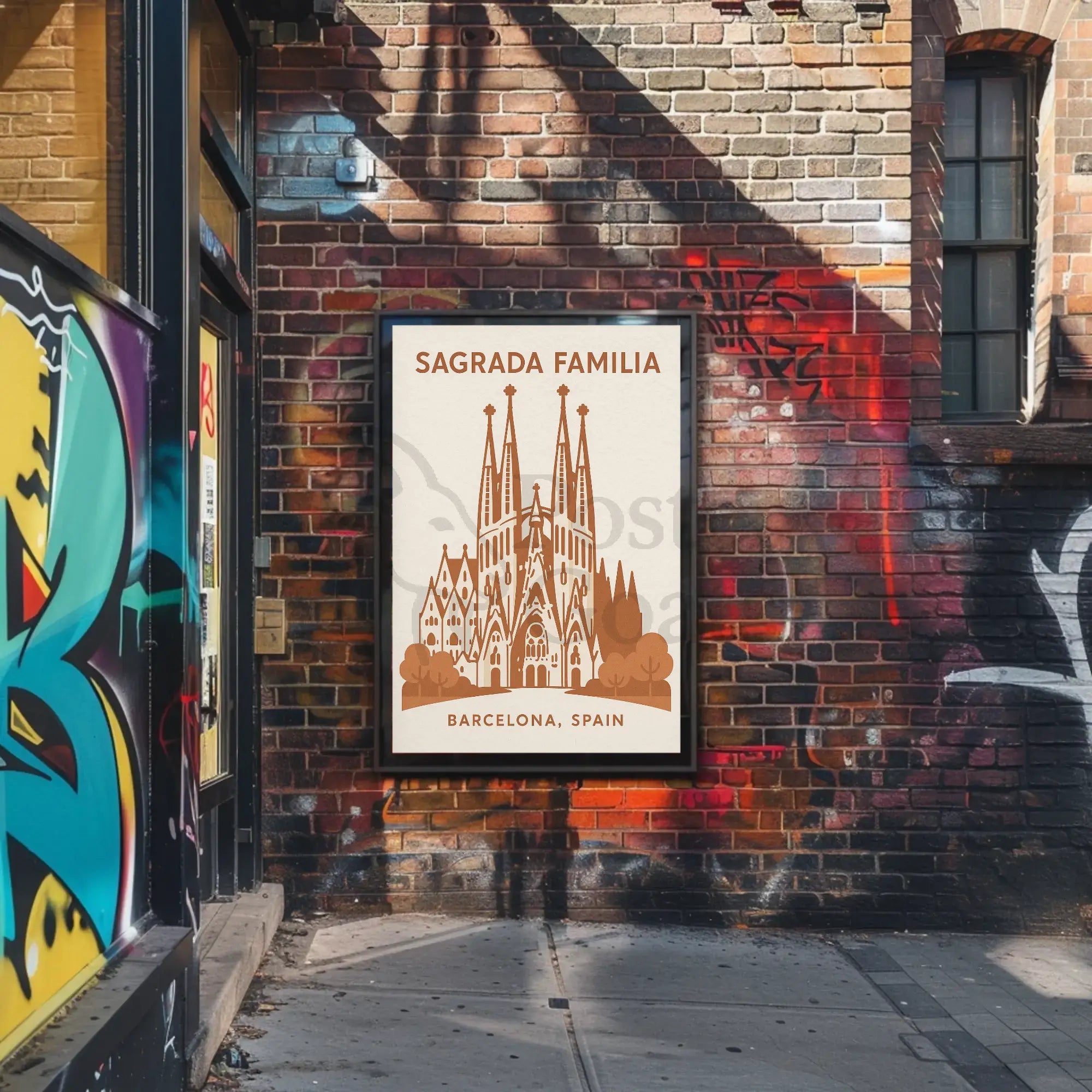 Sagrada Familia Barcelona Travel Destination Vintage Poster PosterGoat