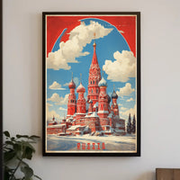 Saint Basil's Cathedral Retro Moscow Poster PosterGoat
