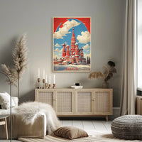 Saint Basil's Cathedral Retro Moscow Poster PosterGoat