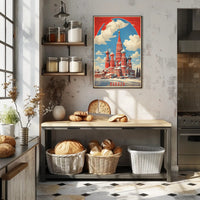 Saint Basil's Cathedral Retro Moscow Poster PosterGoat