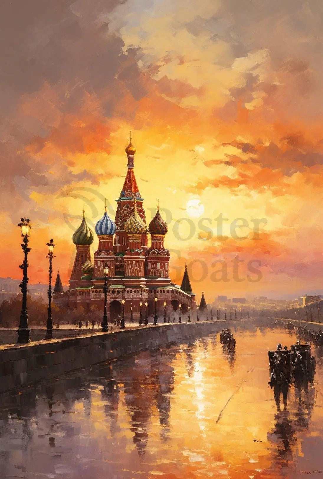 Saint Basil's Cathedral in Evening Light Poster PosterGoat