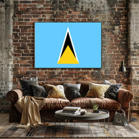 Saint Lucia Flag Country Pride Poster PosterGoat