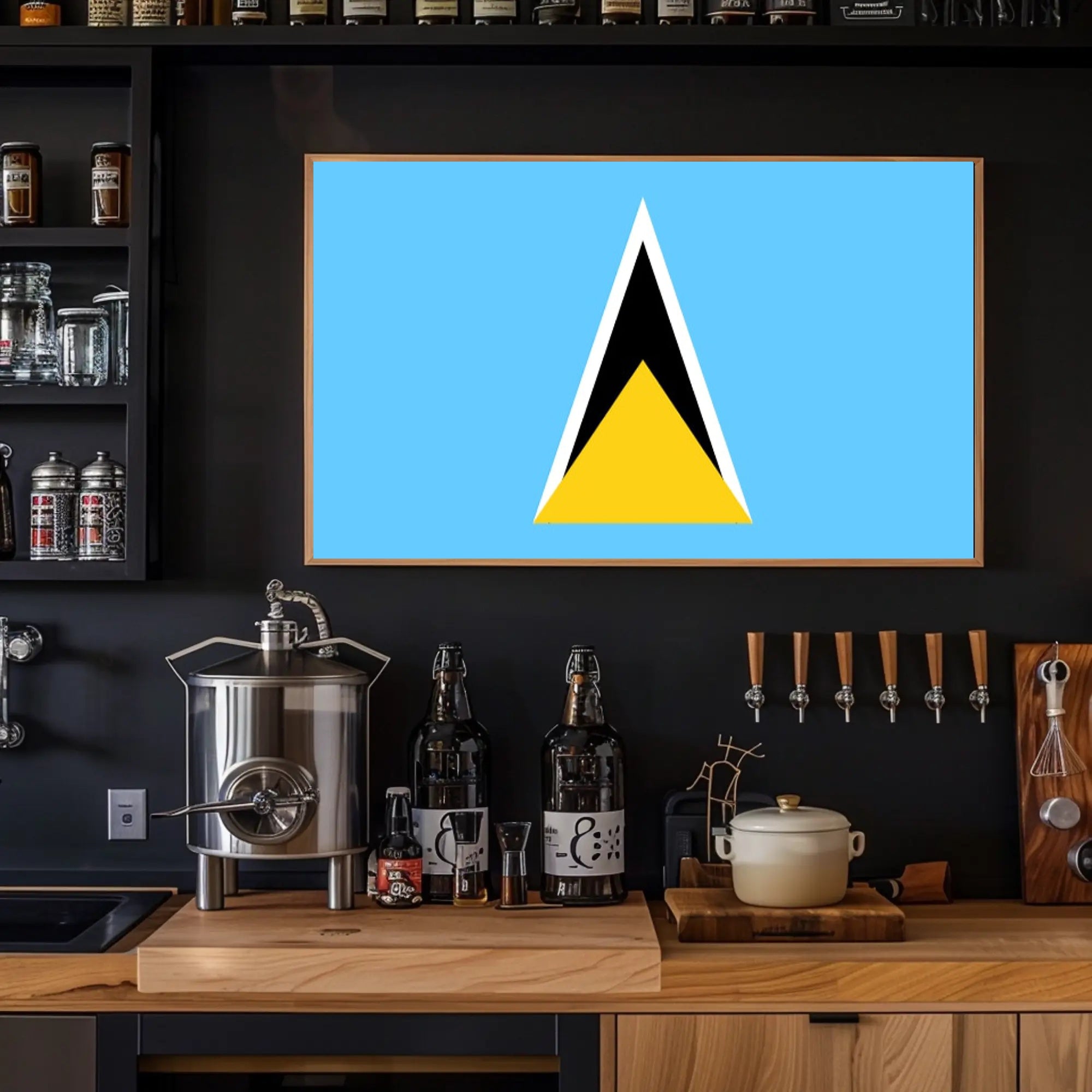 Saint Lucia Flag Country Pride Poster PosterGoat