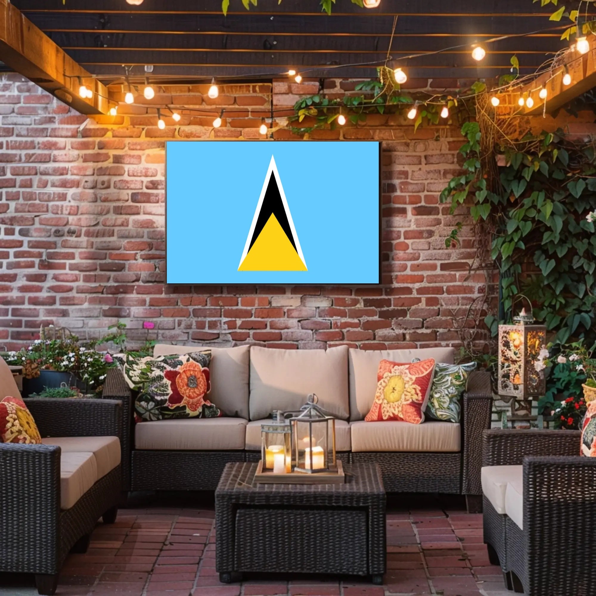 Saint Lucia Flag Country Pride Poster PosterGoat