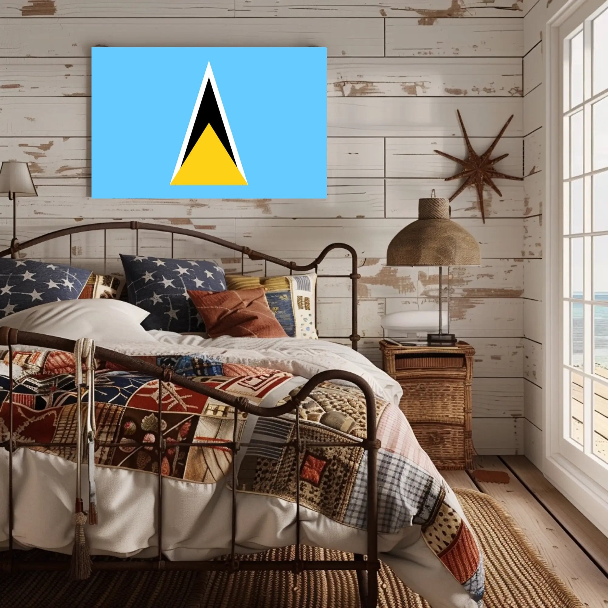 Saint Lucia Flag Country Pride Poster PosterGoat