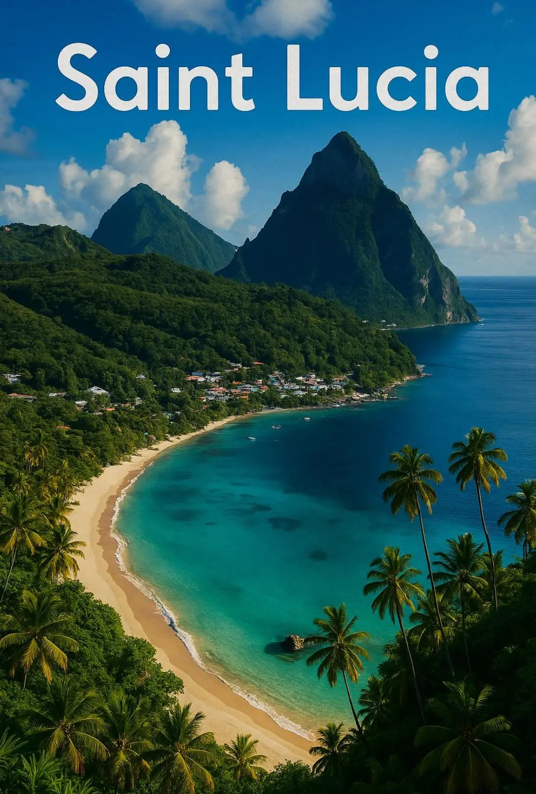 Saint Lucia Tropical Paradise Travel Poster PosterGoat