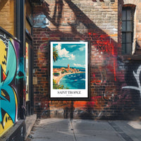 Saint-Tropez Seaside Village Travel Poster PosterGoat