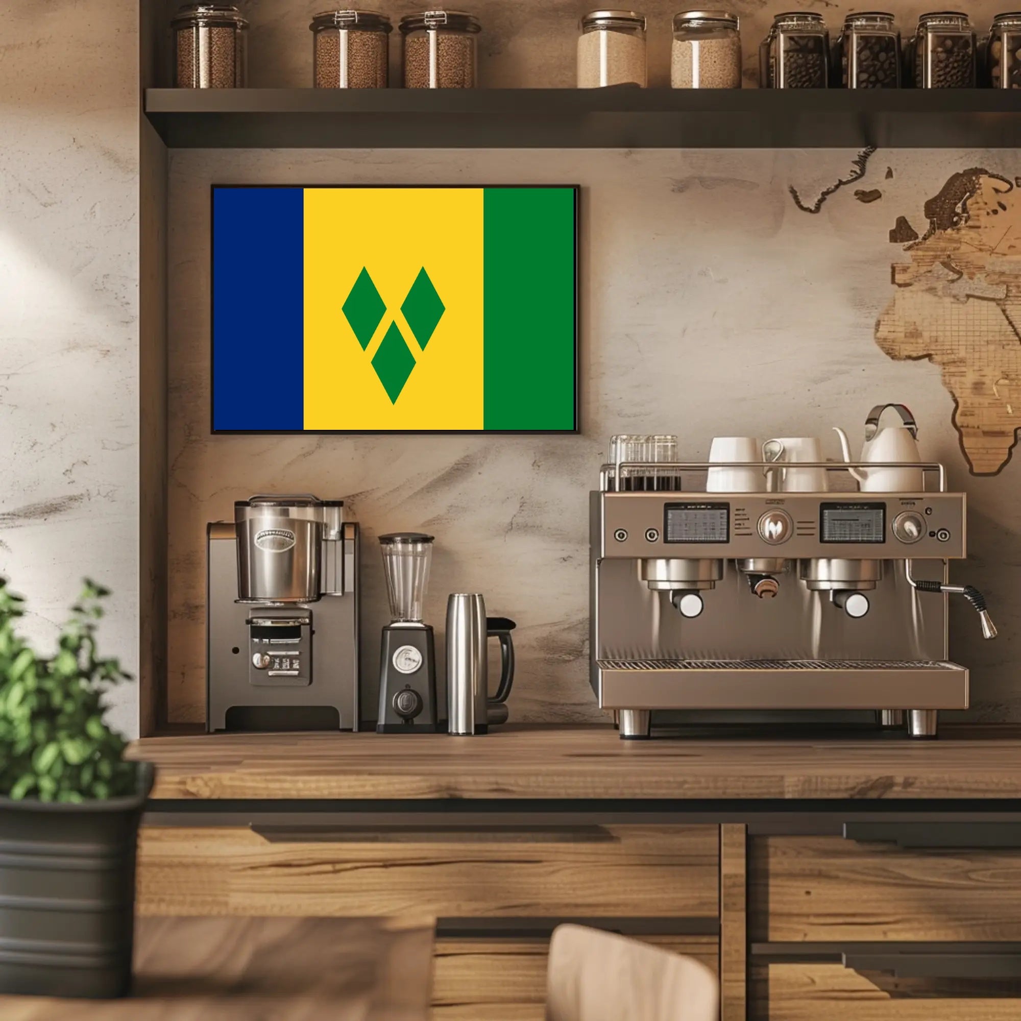 Saint Vincent and the Grenadines Flag Country Flag Poster PosterGoat