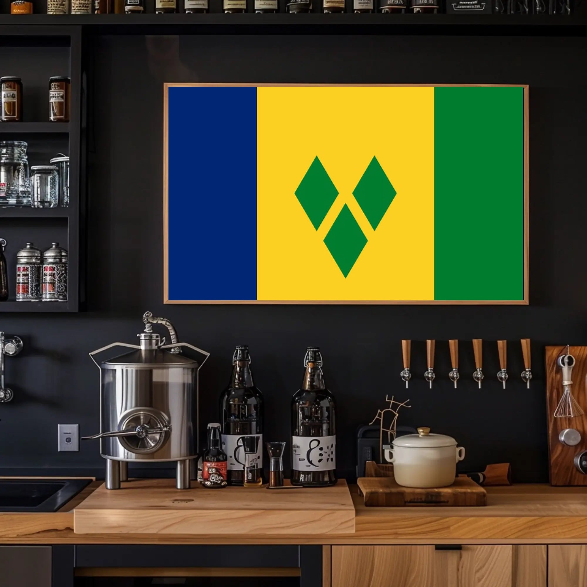 Saint Vincent and the Grenadines Flag Country Flag Poster PosterGoat