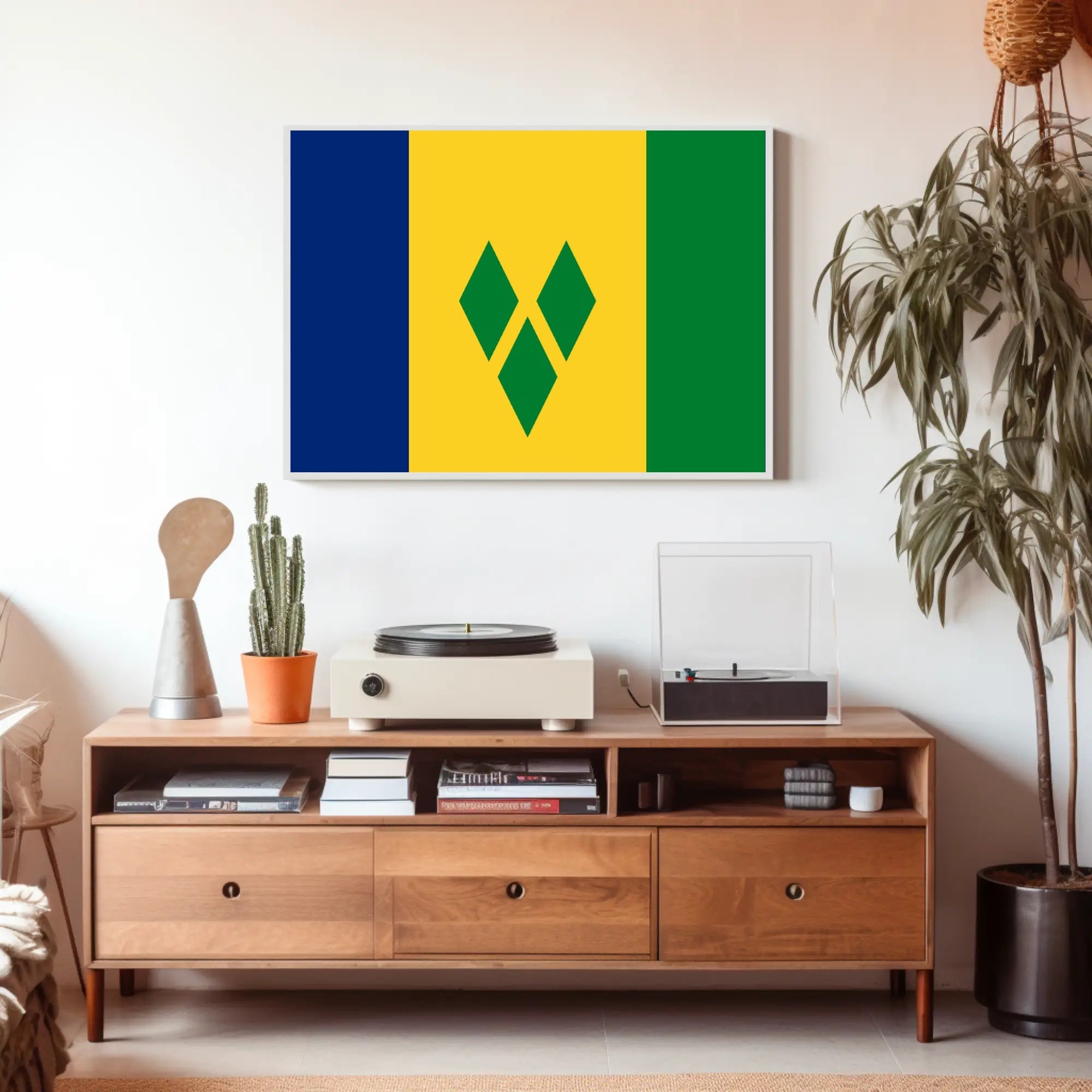 Saint Vincent and the Grenadines Flag Country Flag Poster PosterGoat