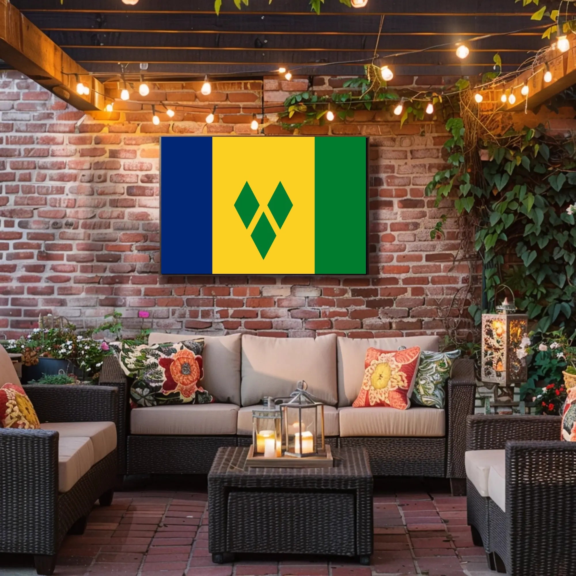Saint Vincent and the Grenadines Flag Country Flag Poster PosterGoat