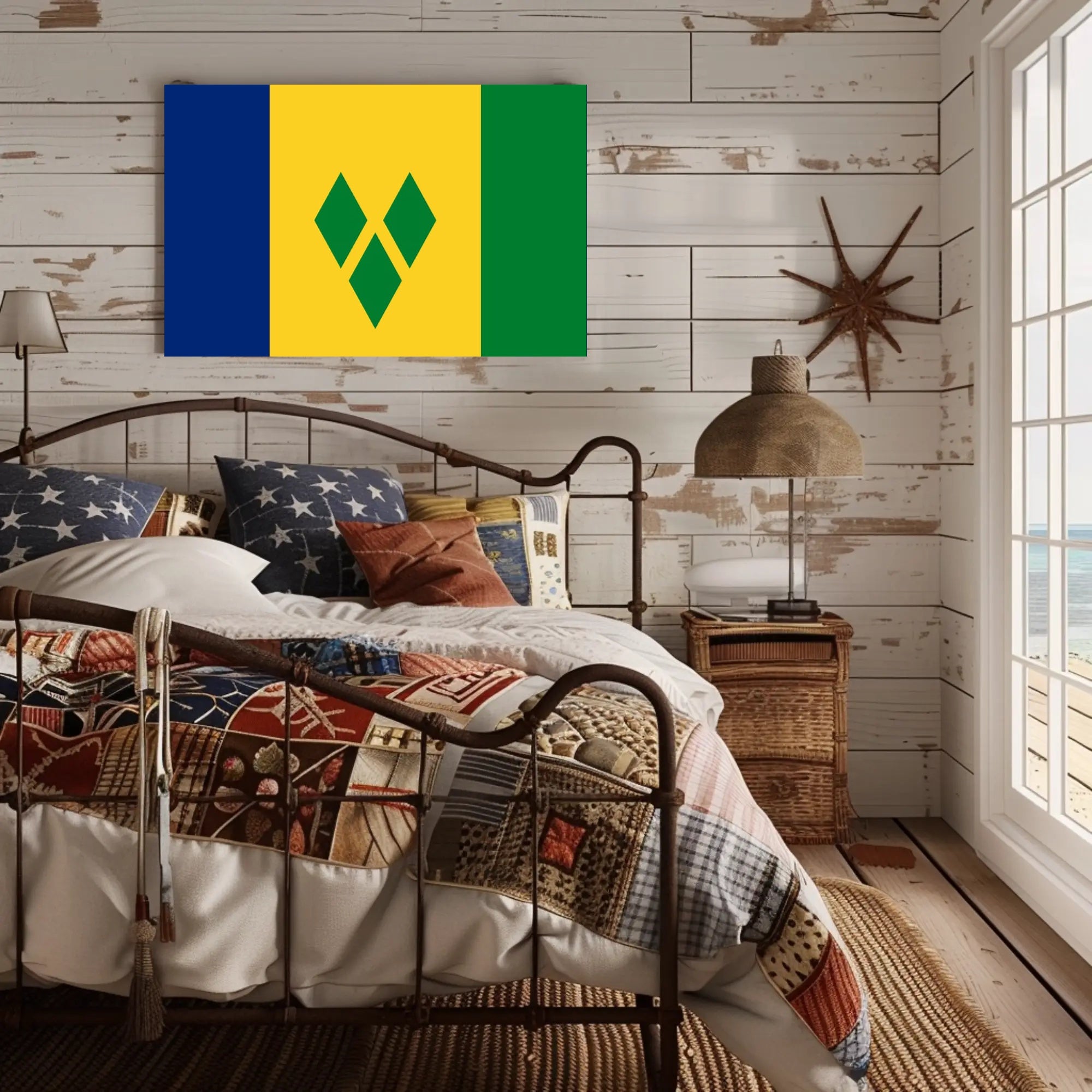 Saint Vincent and the Grenadines Flag Country Flag Poster PosterGoat