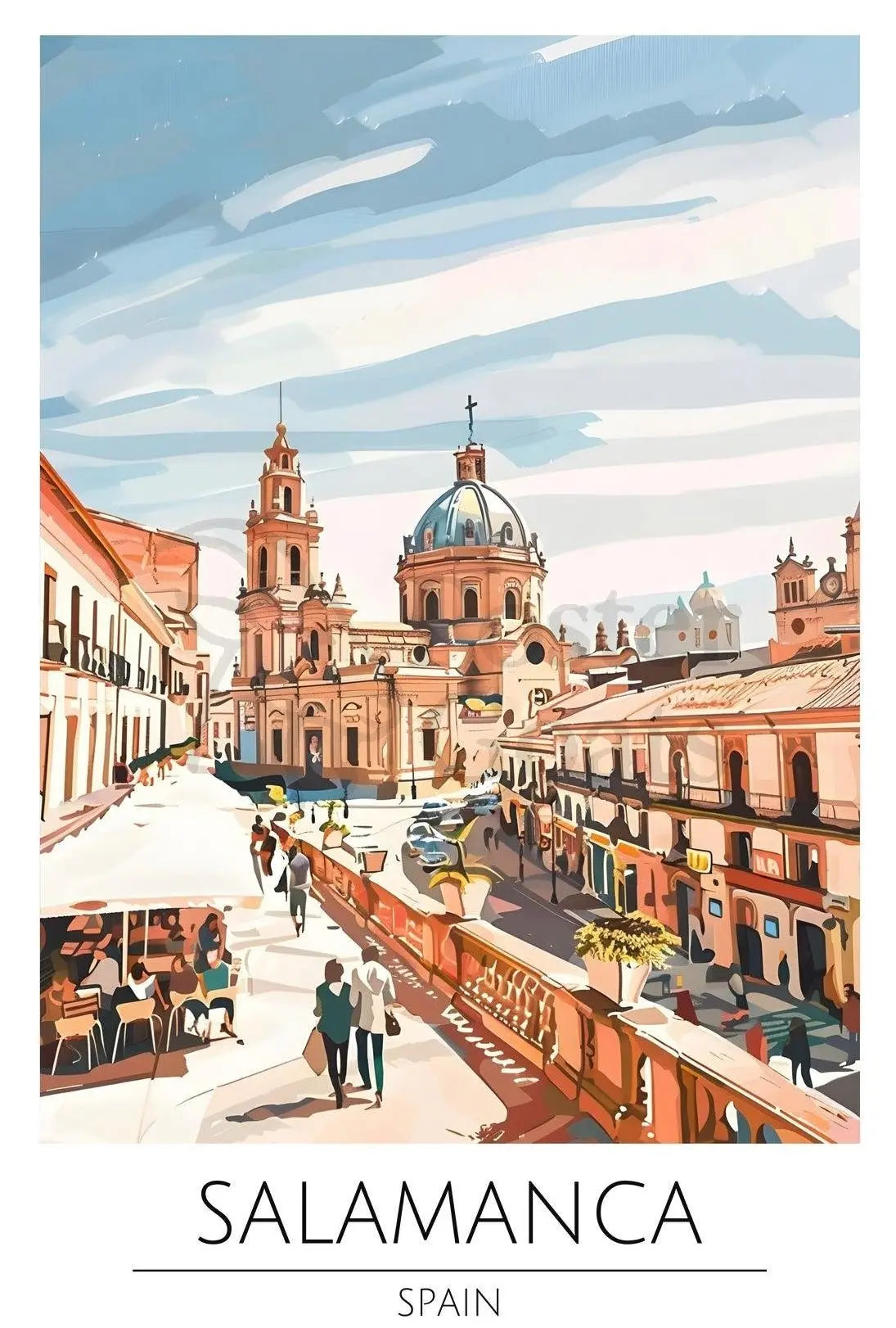 Salamanca Spain Stylized Artwork Travel Poster PosterGoat