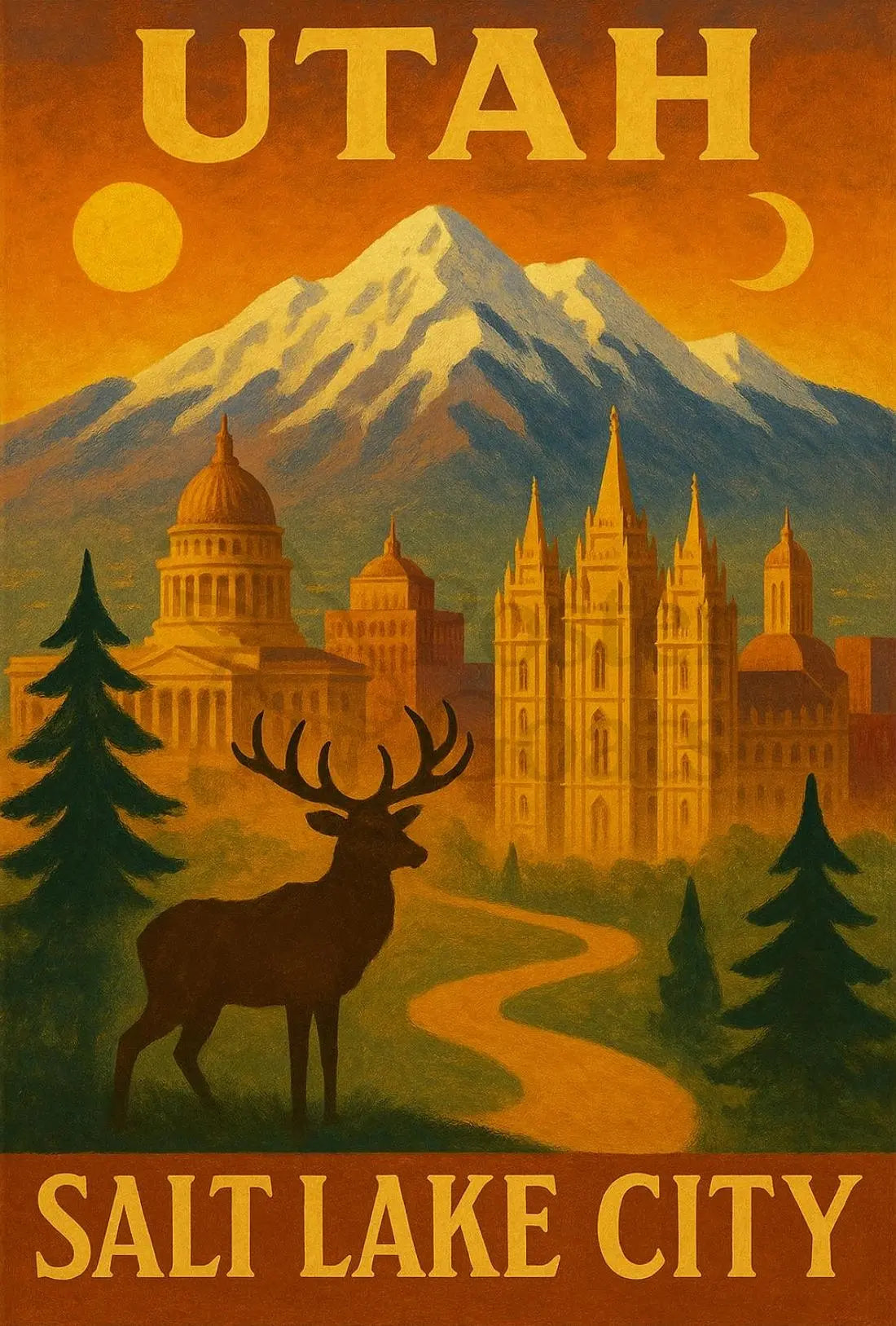 Salt Lake City Scenic Adventure Travel Poster PosterGoat