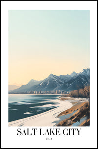 Salt Lake City Winter Travel Poster PosterGoat