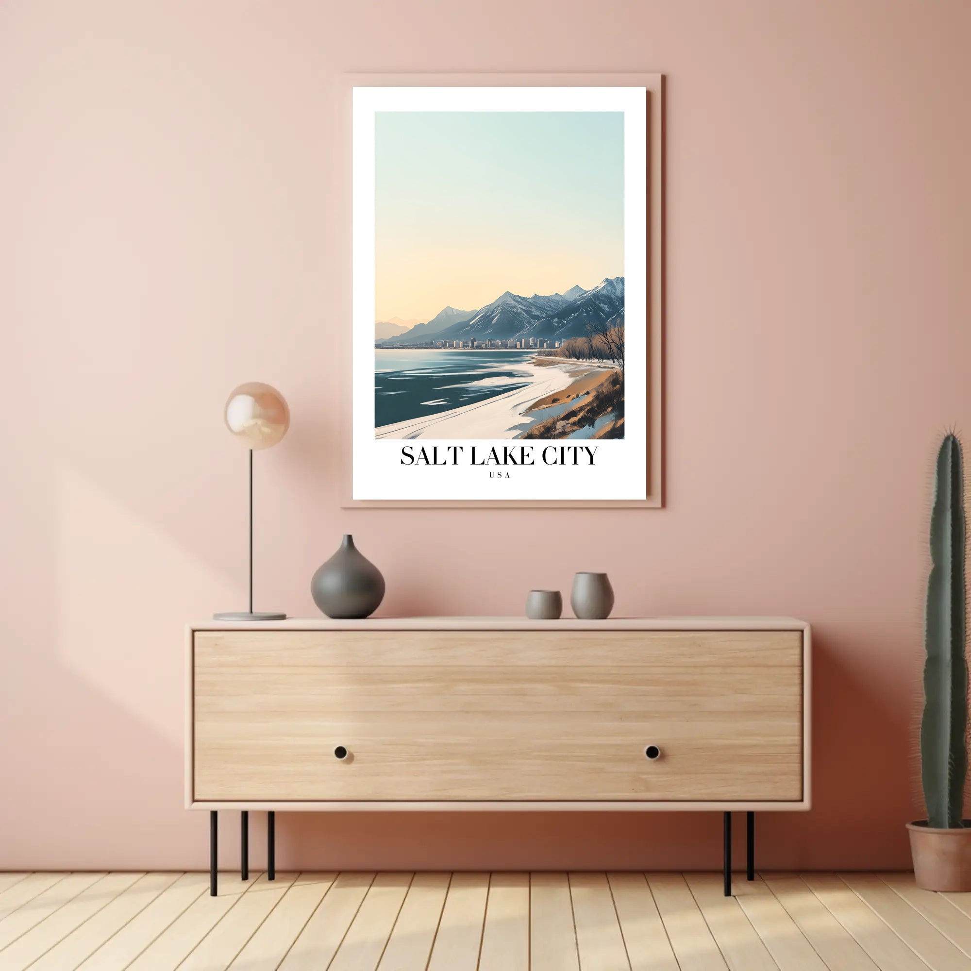 Salt Lake City Winter Travel Poster PosterGoat