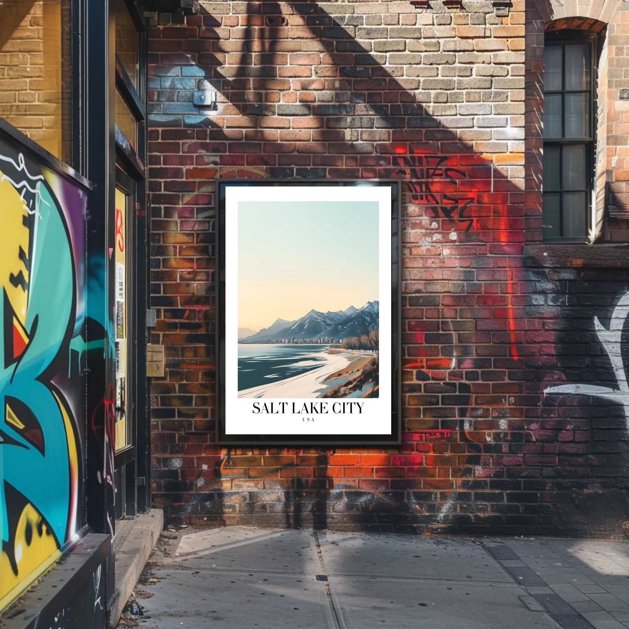 Salt Lake City Winter Travel Poster PosterGoat