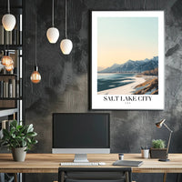 Salt Lake City Winter Travel Poster PosterGoat