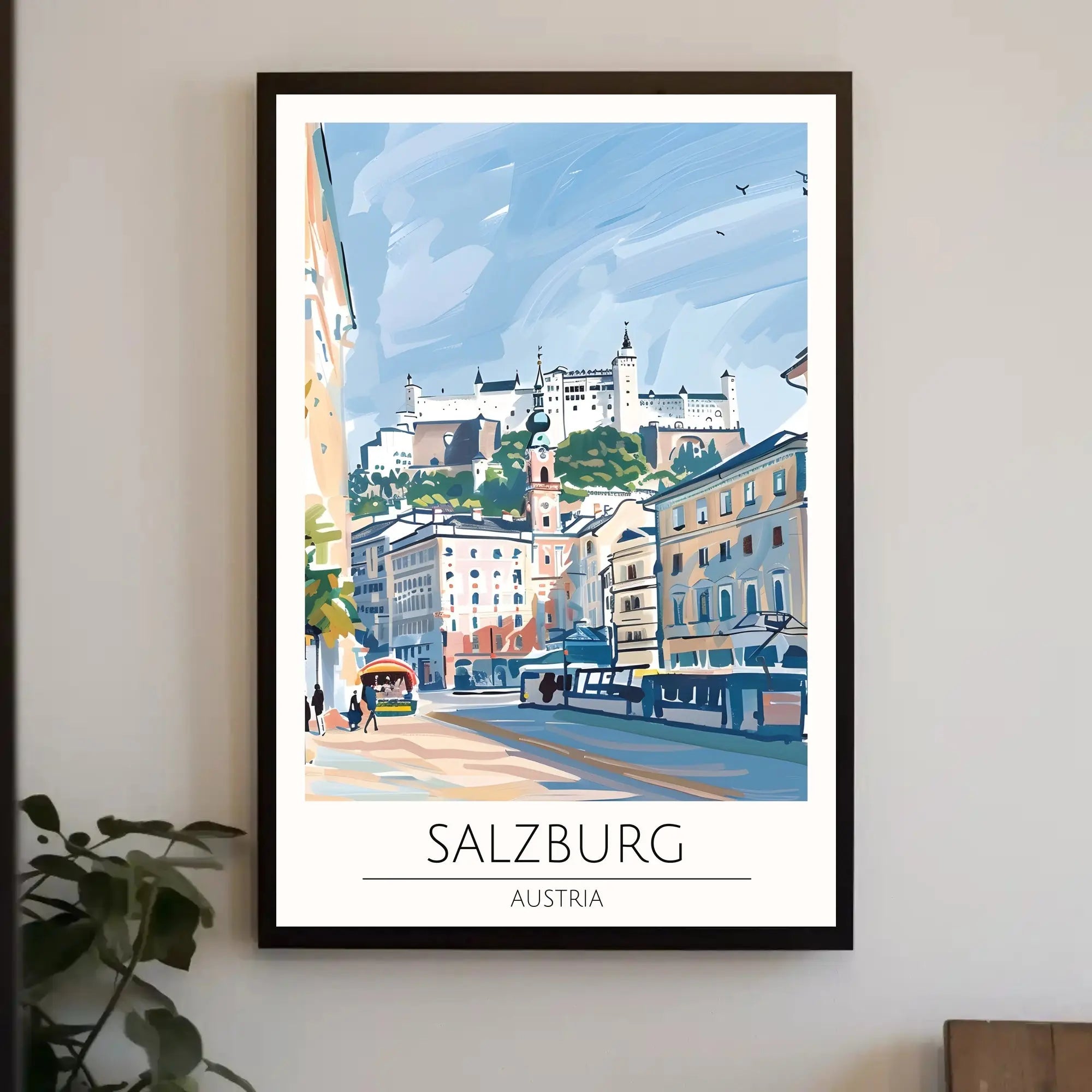 Salzburg Fortress Scenic Travel Art Poster PosterGoat