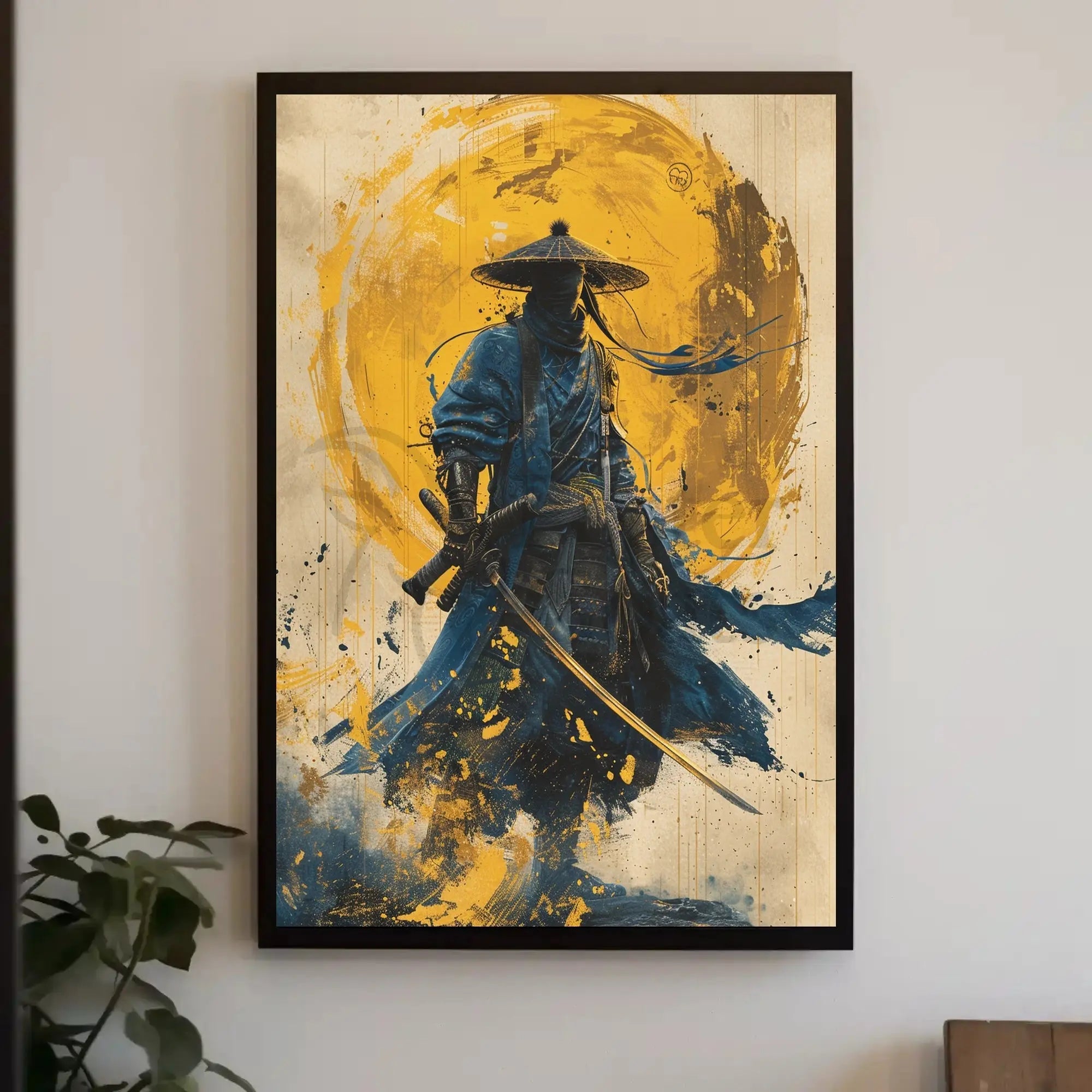 Samurai in Motion Abstract Cultural Heritage Poster PosterGoat