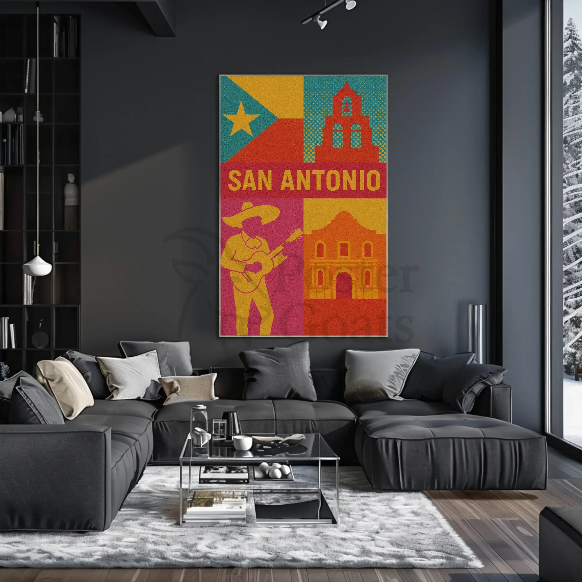 San Antonio Cultural Pop Art Travel Poster PosterGoat