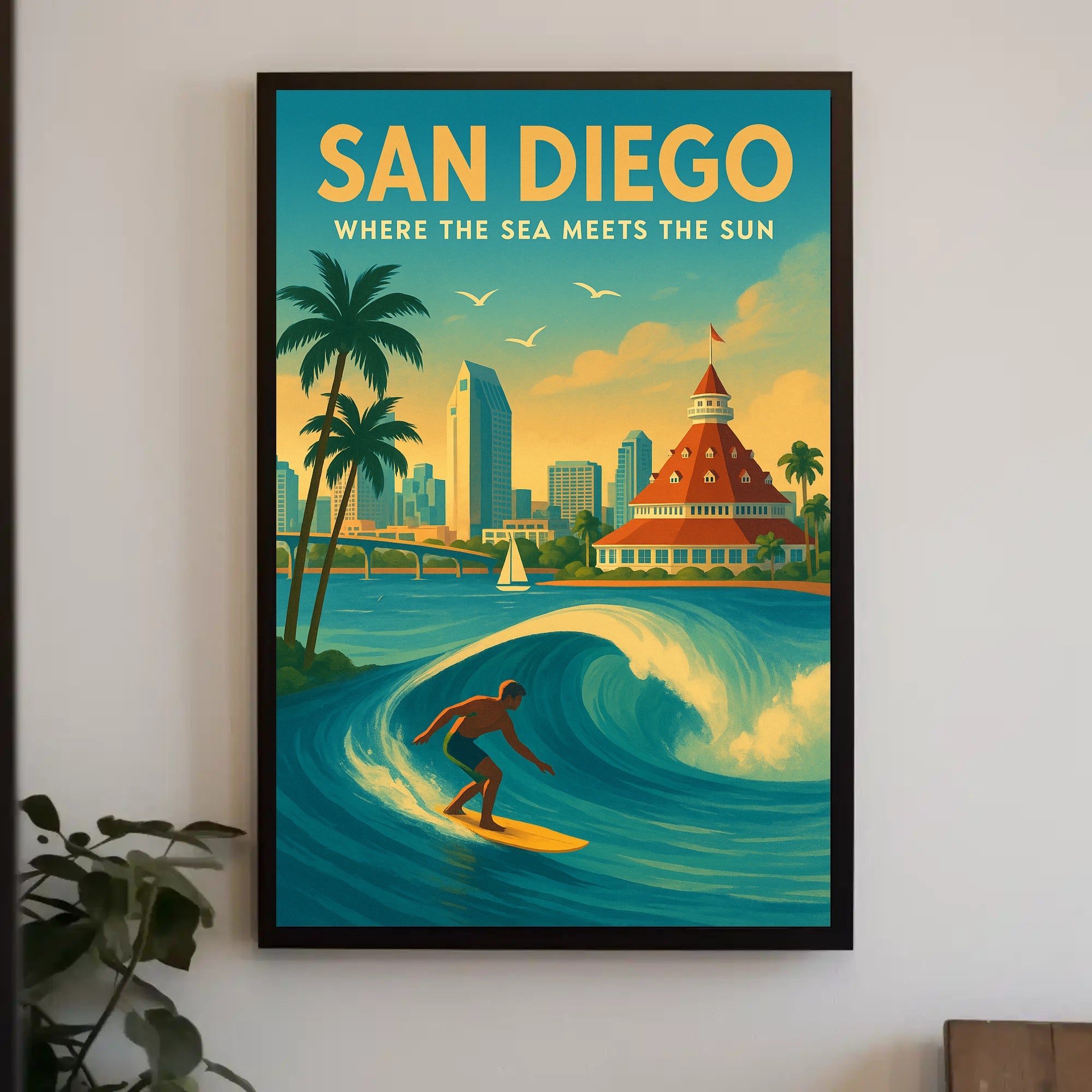 San Diego Where the Sea Meets the Sun Poster PosterGoat