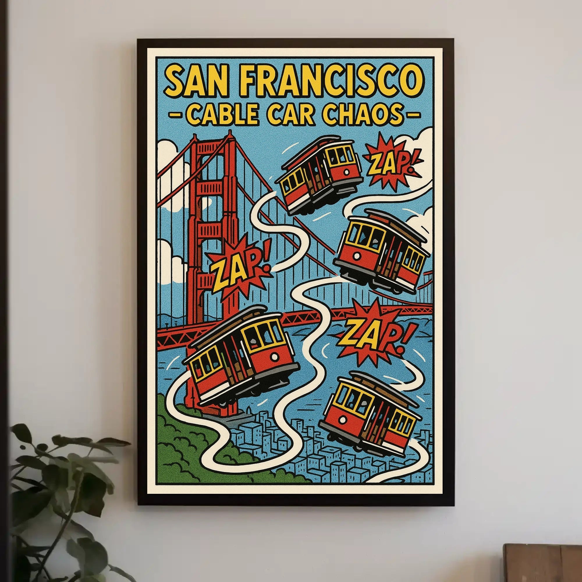 San Francisco Cable Cars Travel Poster PosterGoat
