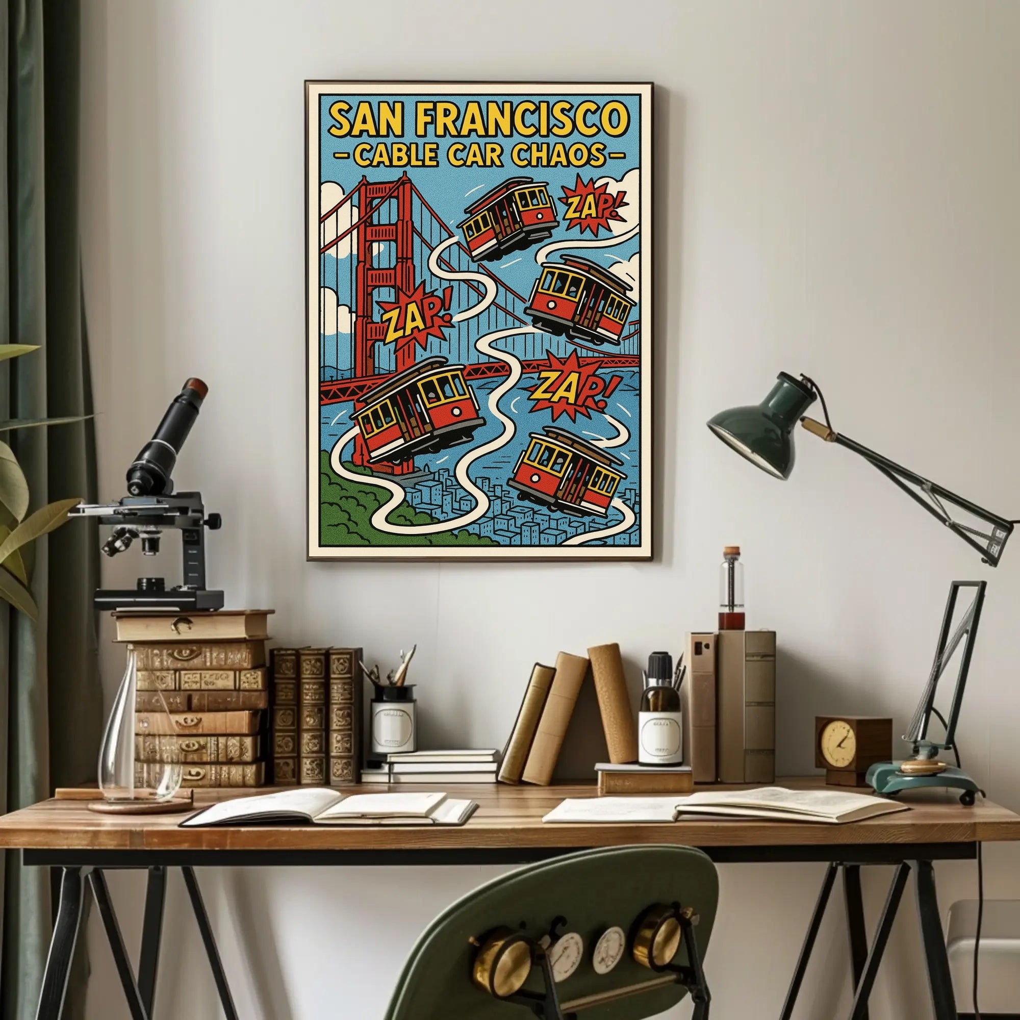 San Francisco Cable Cars Travel Poster PosterGoat