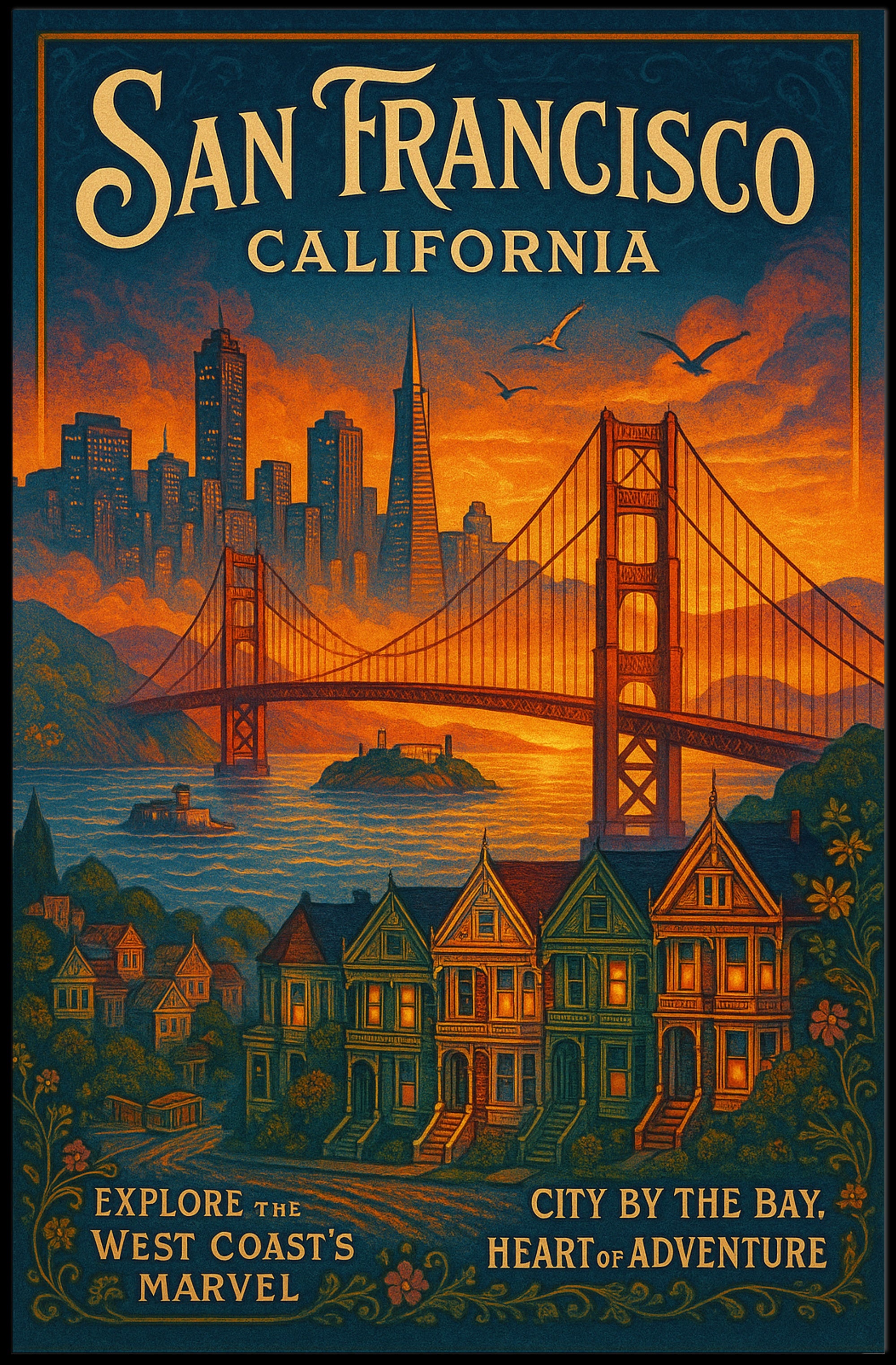 San Francisco City By The Bay Poster PosterGoat