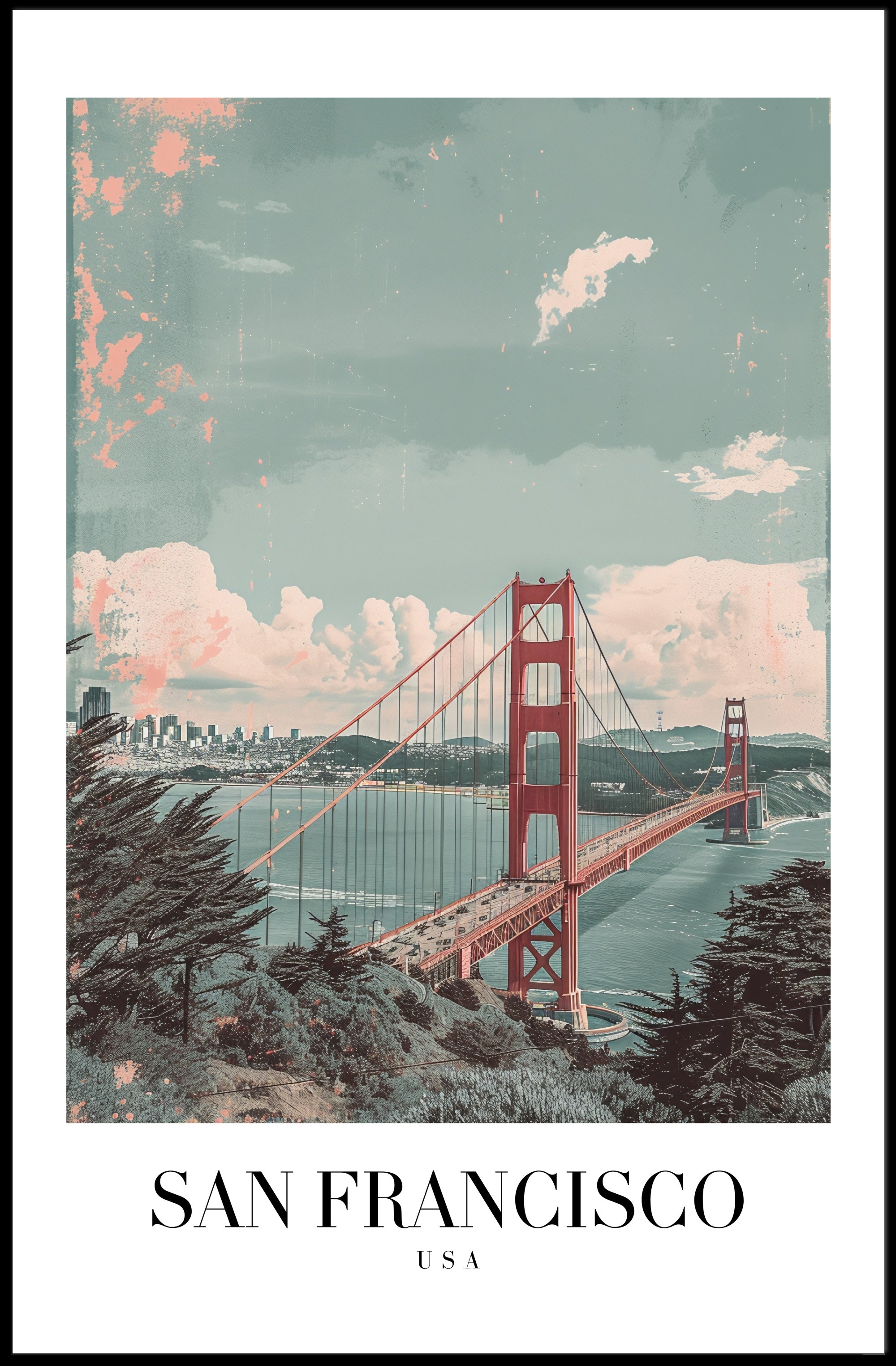 San Francisco Golden Gate Urban or Cityscape Poster PosterGoat