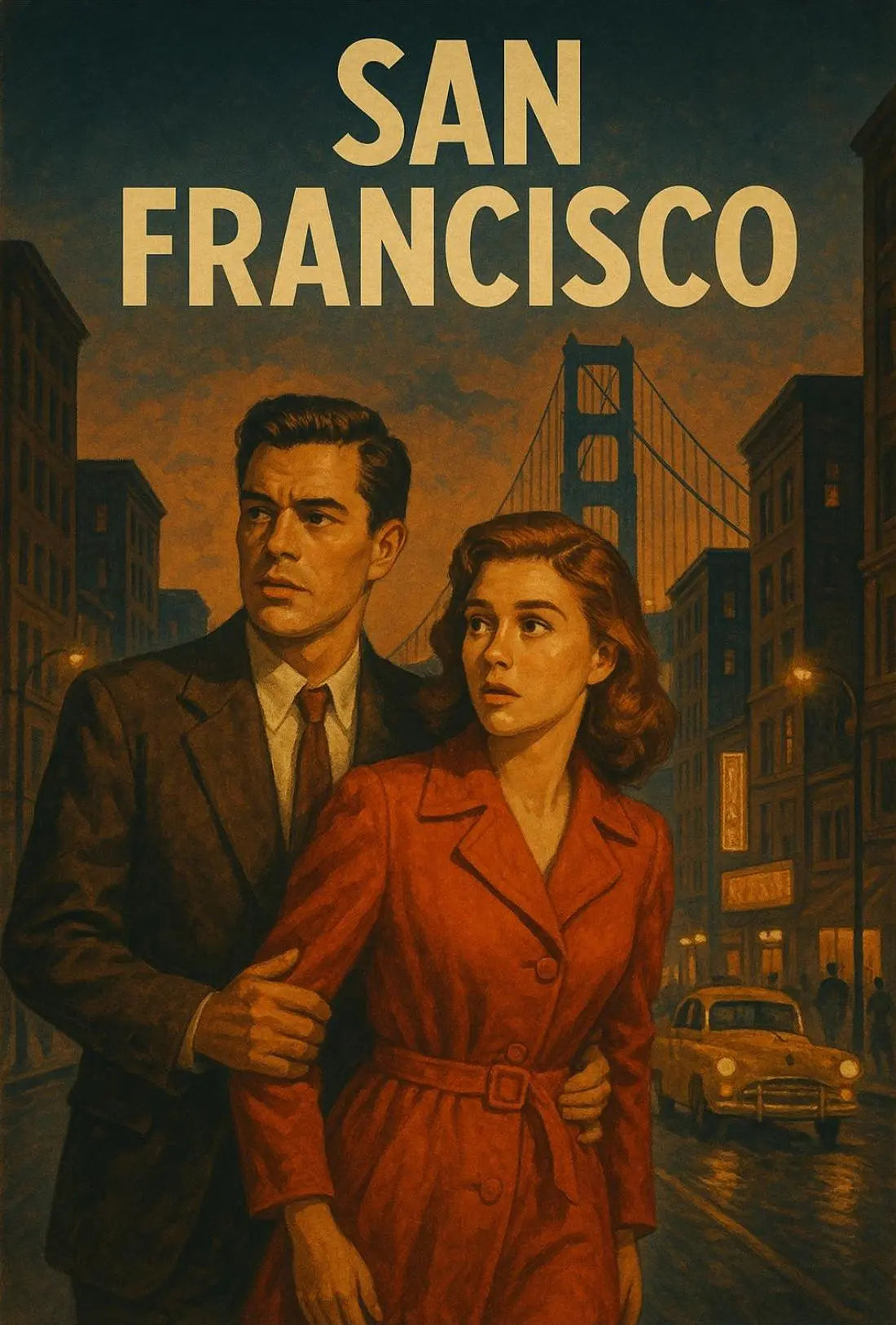 San Francisco Noir Mid-Century Travel Poster PosterGoat