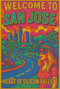 San Jose Retro Travel Poster PosterGoat
