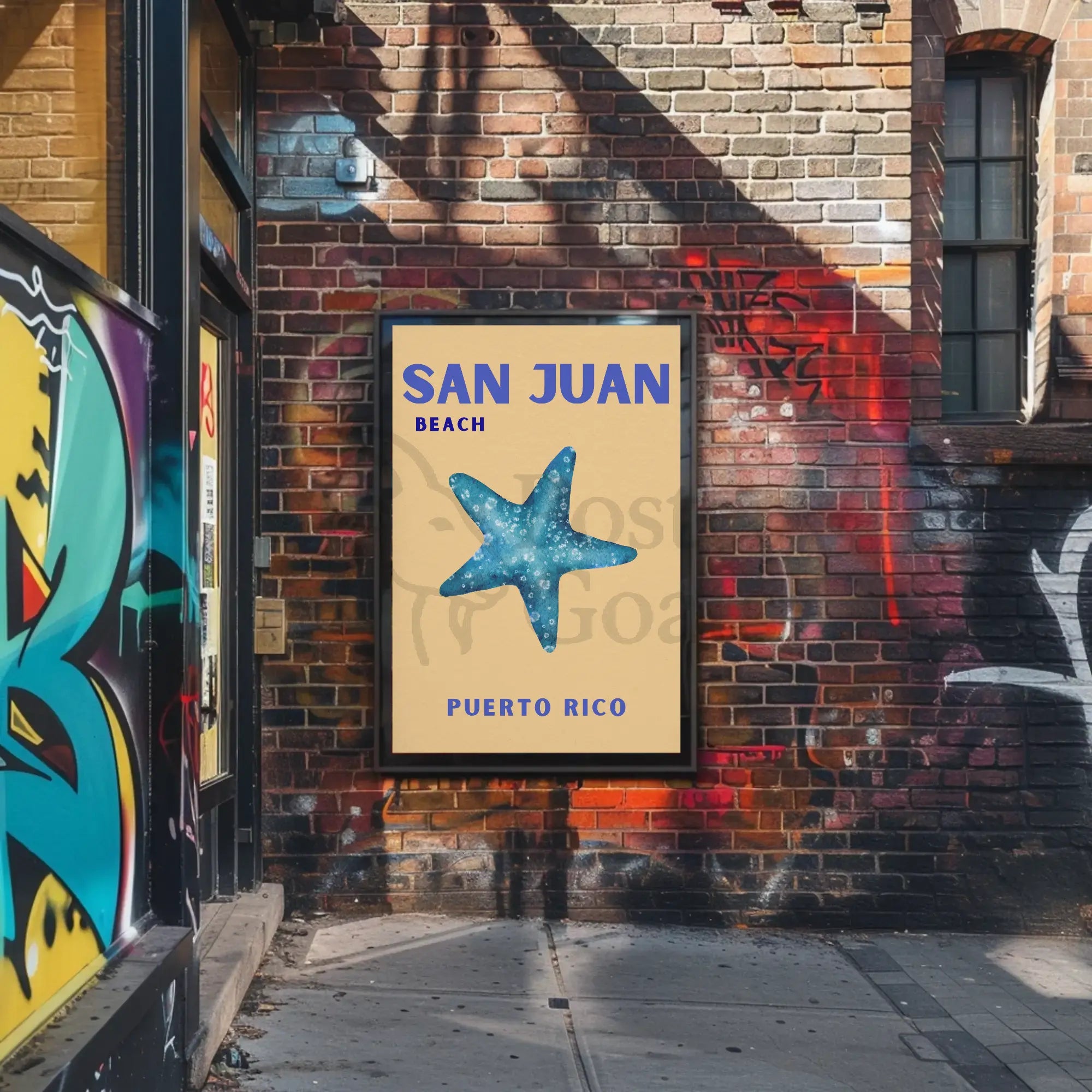 San Juan Beach Relaxed Vibes Travel Poster PosterGoat