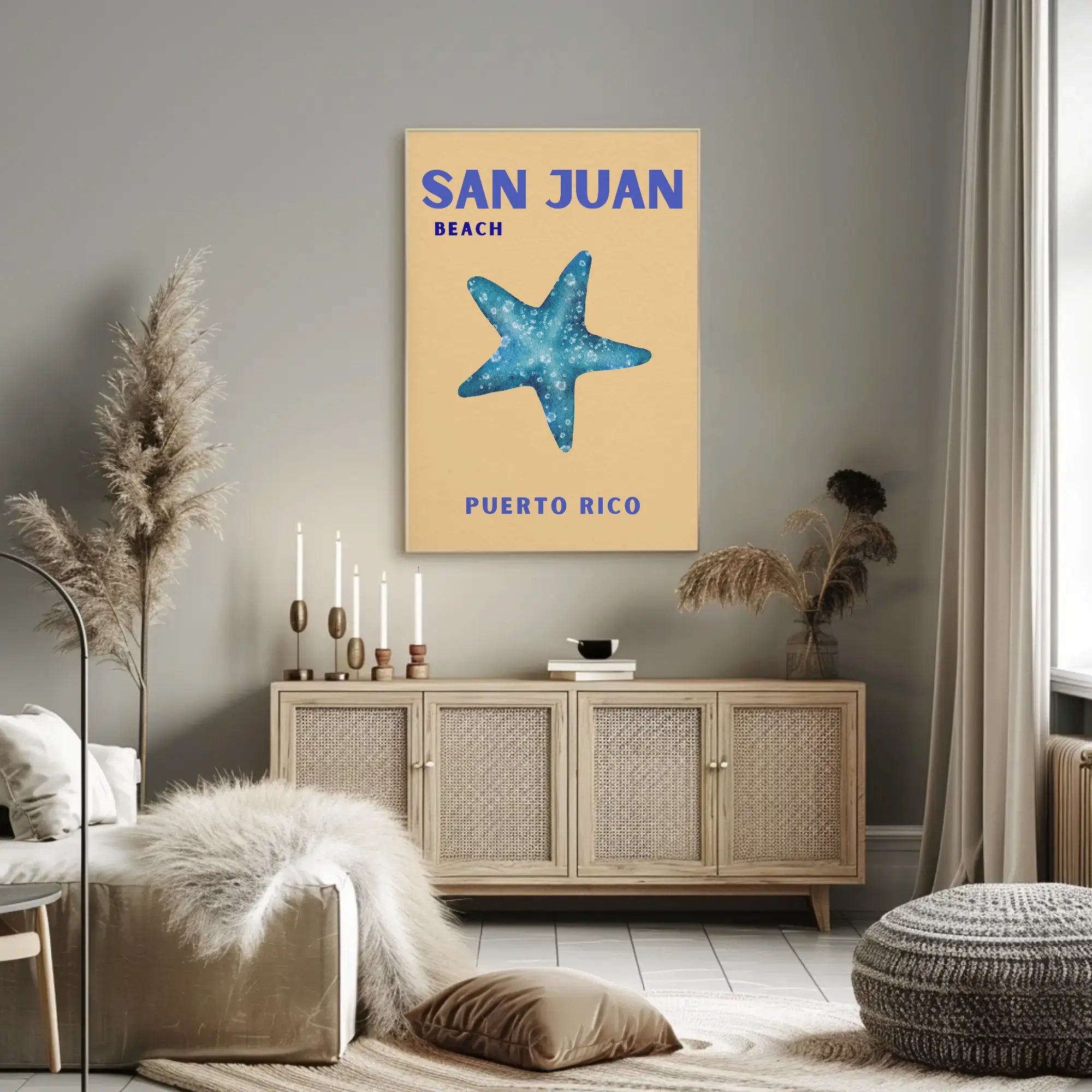 San Juan Beach Relaxed Vibes Travel Poster PosterGoat