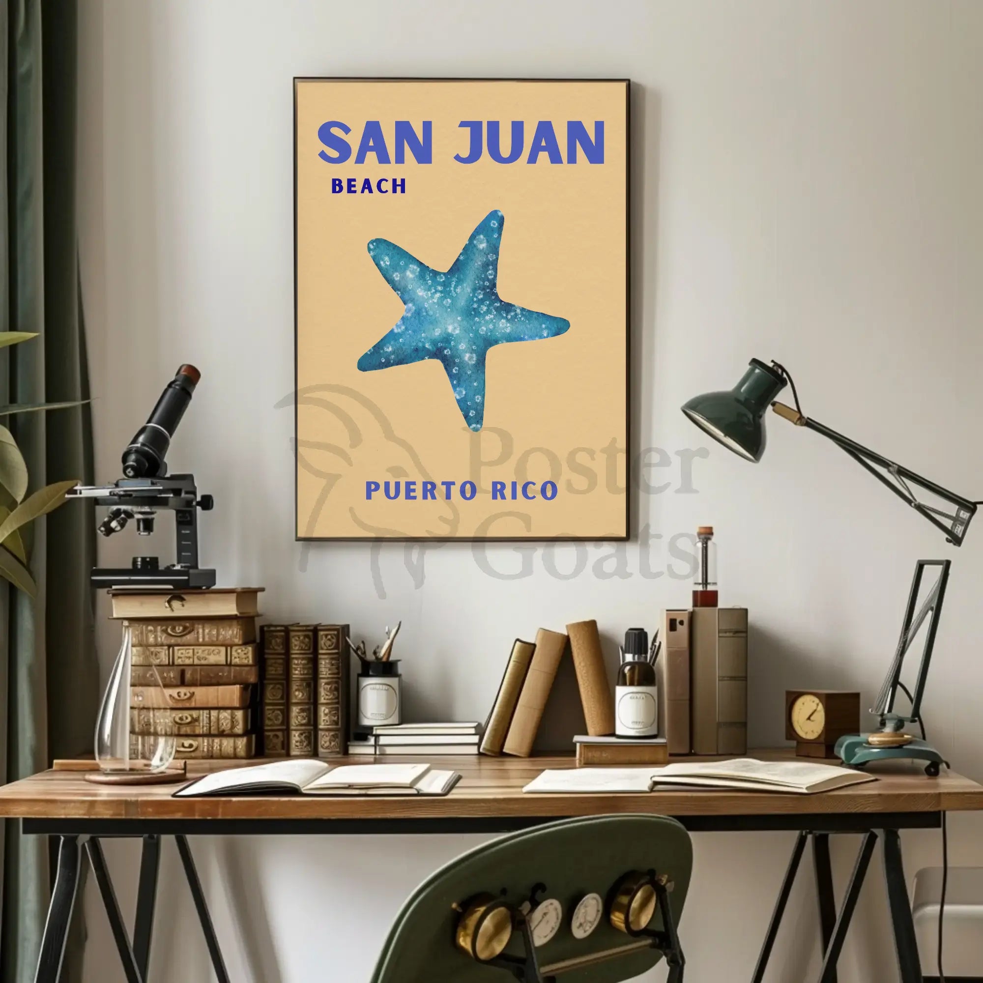 San Juan Beach Relaxed Vibes Travel Poster PosterGoat