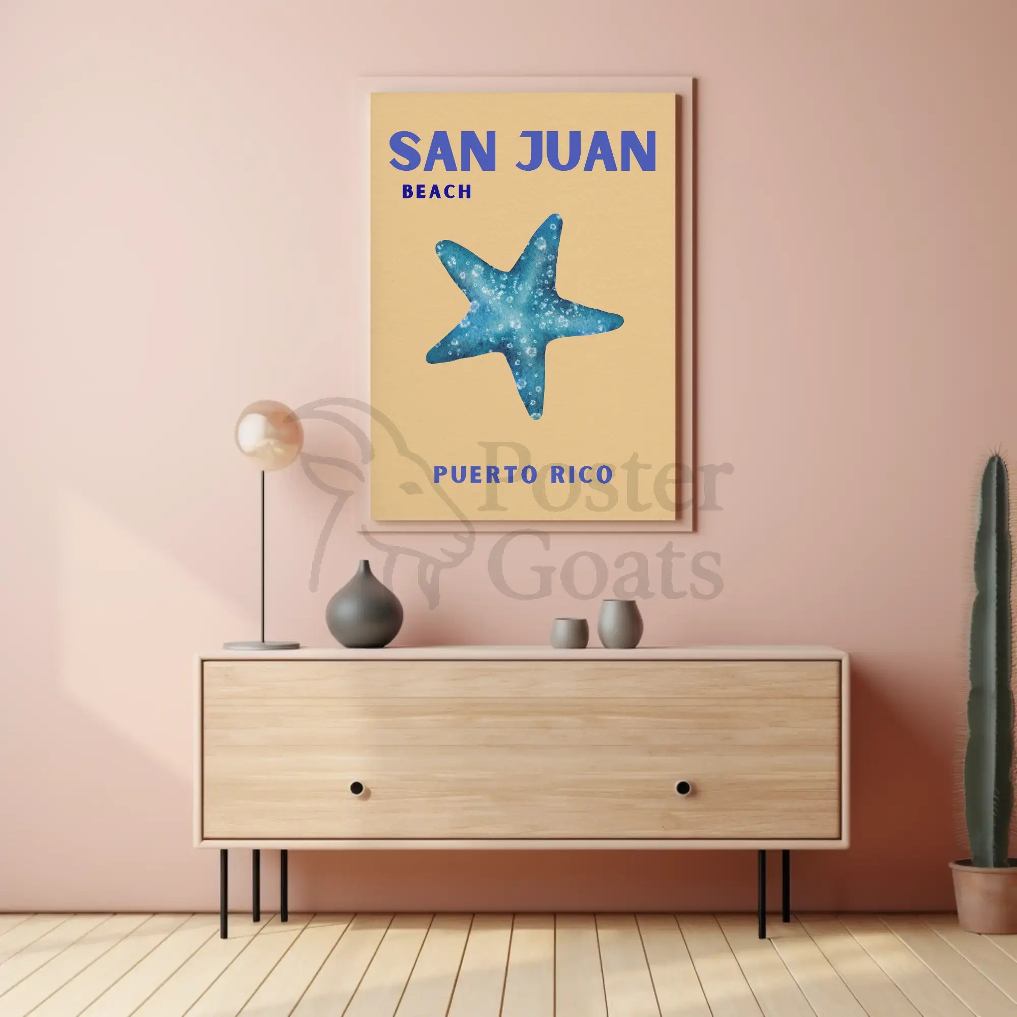 San Juan Beach Relaxed Vibes Travel Poster PosterGoat