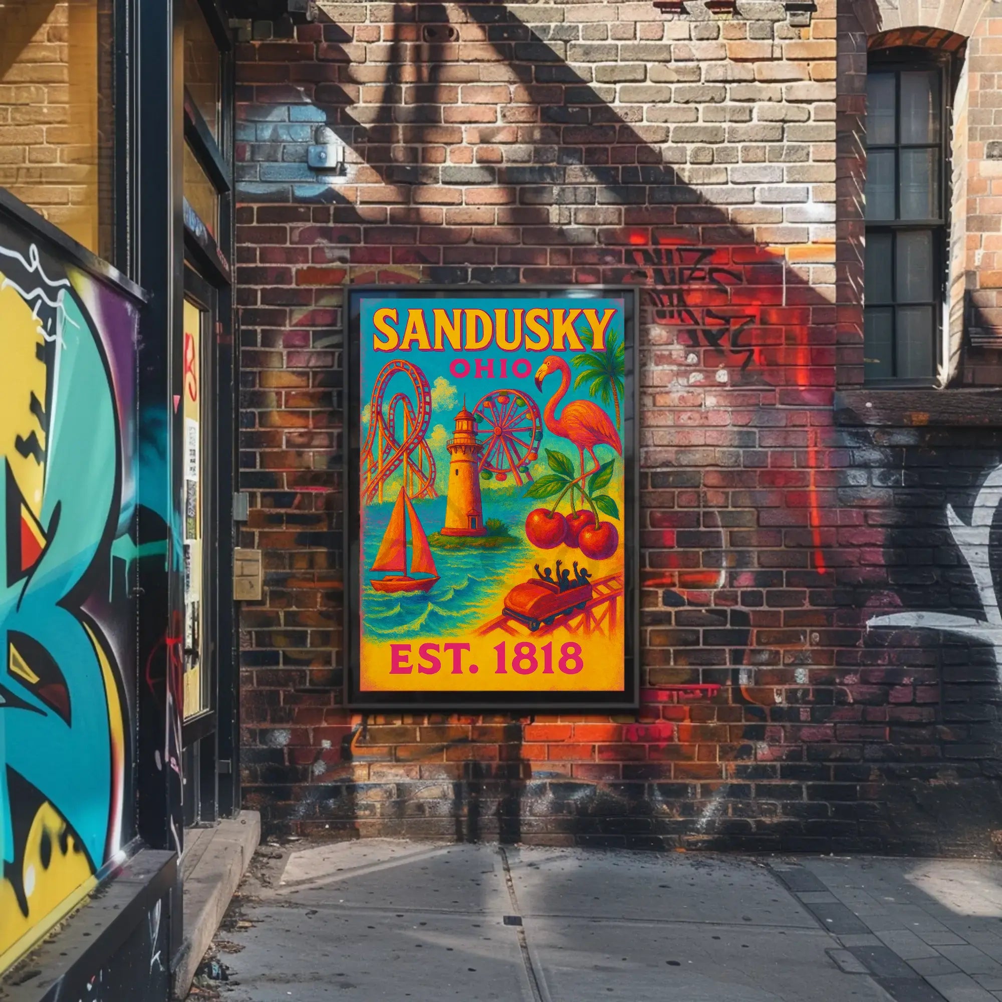 Sandusky Ohio Retro Travel Experience Travel Poster PosterGoat