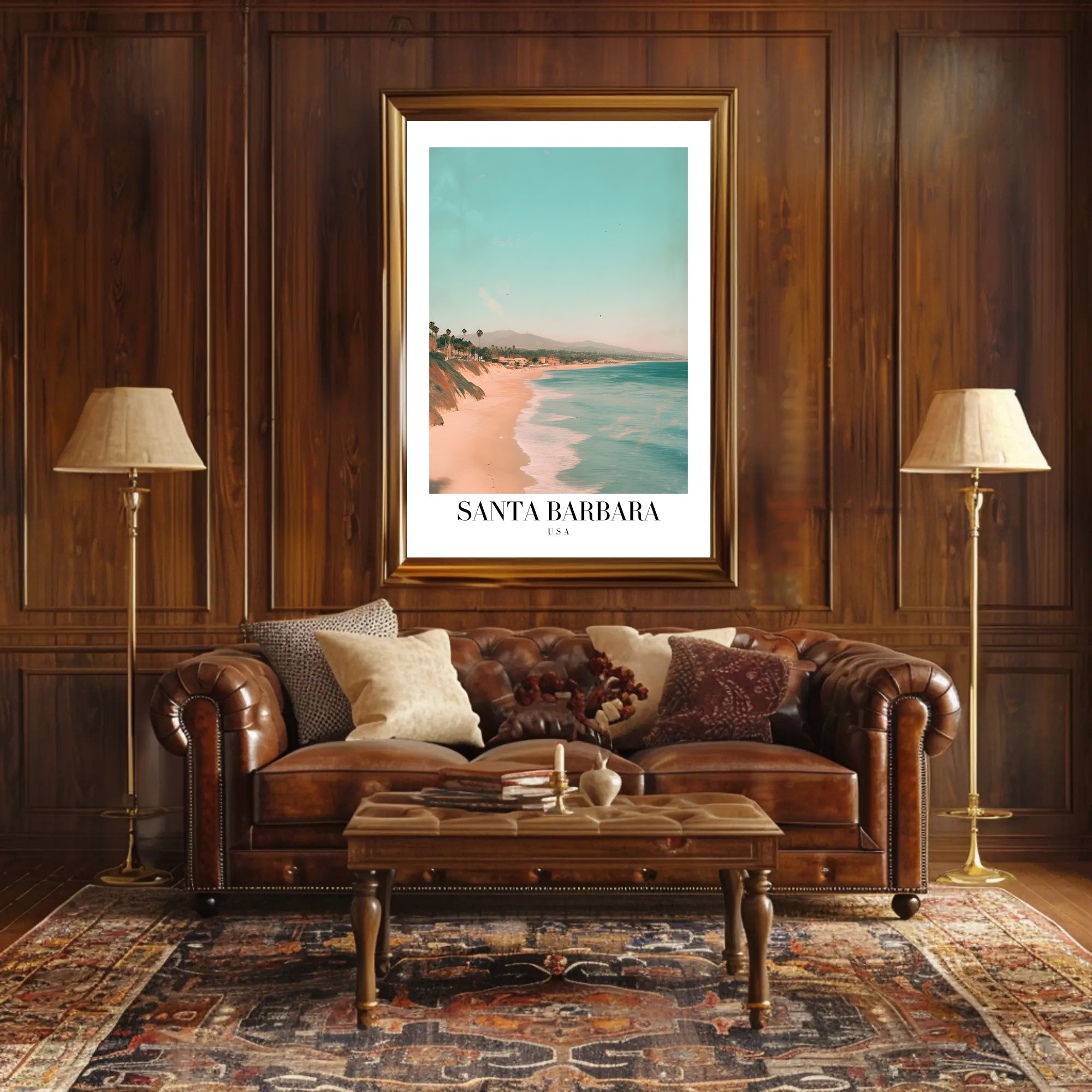 Santa Barbara Beach Scenic Travel Poster PosterGoat
