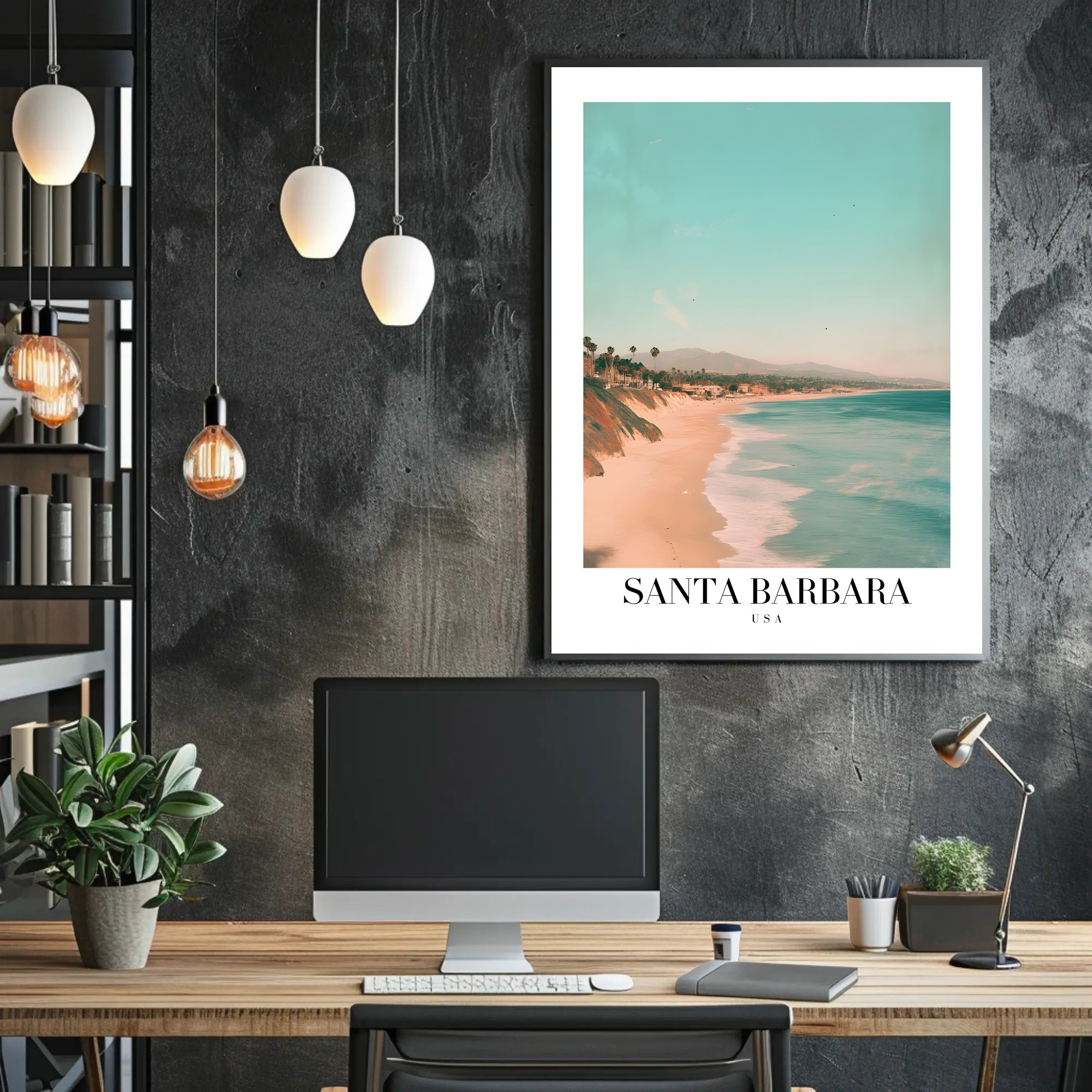 Santa Barbara Beach Scenic Travel Poster PosterGoat