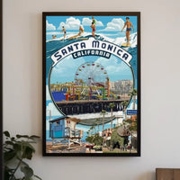 Santa Monica Pier Vintage Travel Poster PosterGoat