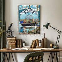 Santa Monica Pier Vintage Travel Poster PosterGoat