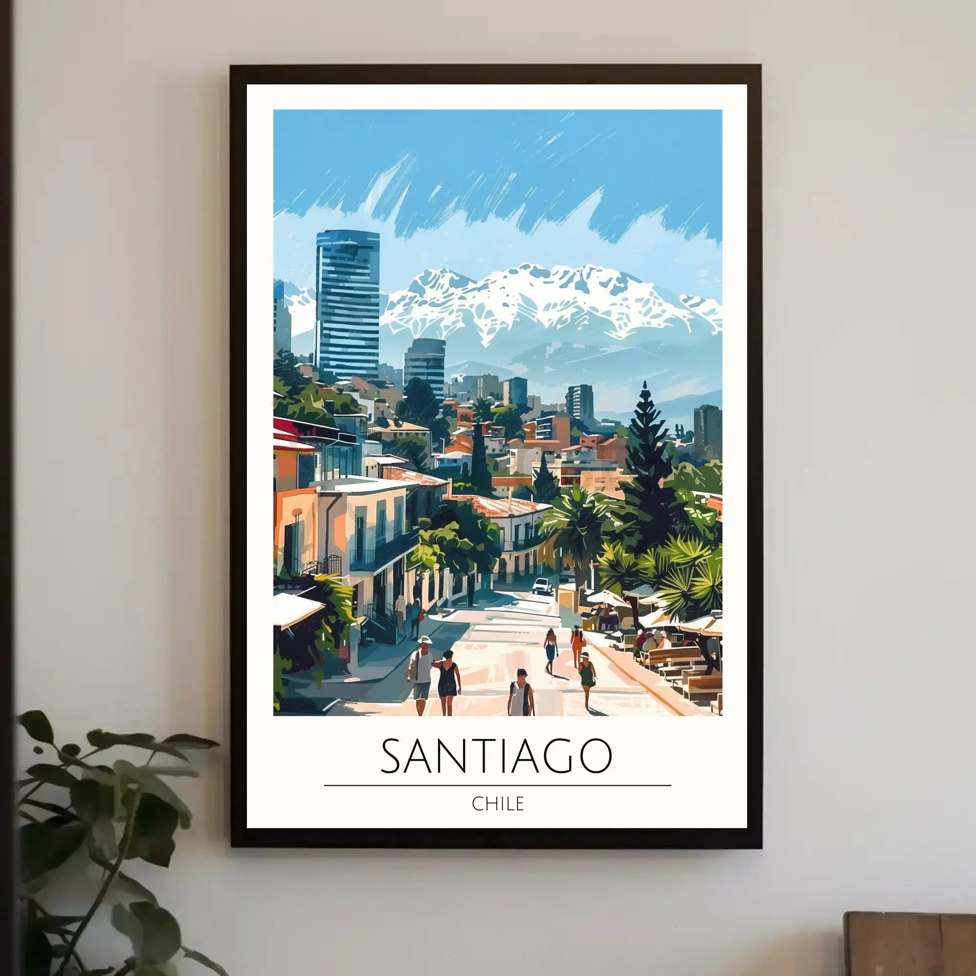 Santiago Chile Vibrant Cityscape Travel Poster PosterGoat